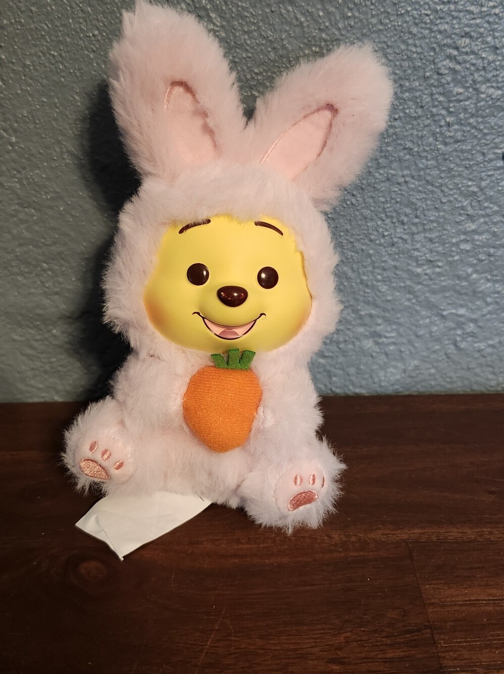 Disney Miniso Winnie The Pooh Keychain Plush Pink Bunny Rabbit With Carrot